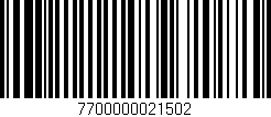 Código de barras (EAN, GTIN, SKU, ISBN): '7700000021502'