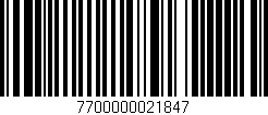 Código de barras (EAN, GTIN, SKU, ISBN): '7700000021847'