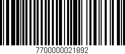 Código de barras (EAN, GTIN, SKU, ISBN): '7700000021892'