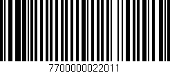 Código de barras (EAN, GTIN, SKU, ISBN): '7700000022011'