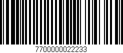 Código de barras (EAN, GTIN, SKU, ISBN): '7700000022233'