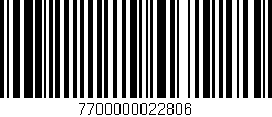 Código de barras (EAN, GTIN, SKU, ISBN): '7700000022806'