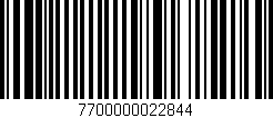 Código de barras (EAN, GTIN, SKU, ISBN): '7700000022844'