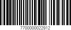 Código de barras (EAN, GTIN, SKU, ISBN): '7700000022912'