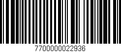 Código de barras (EAN, GTIN, SKU, ISBN): '7700000022936'