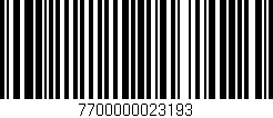 Código de barras (EAN, GTIN, SKU, ISBN): '7700000023193'