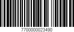 Código de barras (EAN, GTIN, SKU, ISBN): '7700000023490'