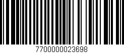 Código de barras (EAN, GTIN, SKU, ISBN): '7700000023698'