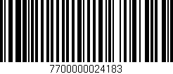 Código de barras (EAN, GTIN, SKU, ISBN): '7700000024183'