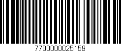 Código de barras (EAN, GTIN, SKU, ISBN): '7700000025159'
