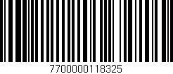 Código de barras (EAN, GTIN, SKU, ISBN): '7700000118325'