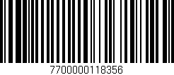 Código de barras (EAN, GTIN, SKU, ISBN): '7700000118356'