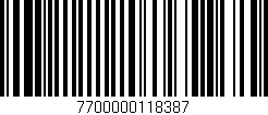 Código de barras (EAN, GTIN, SKU, ISBN): '7700000118387'