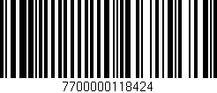 Código de barras (EAN, GTIN, SKU, ISBN): '7700000118424'