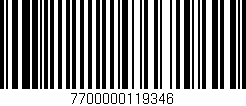 Código de barras (EAN, GTIN, SKU, ISBN): '7700000119346'