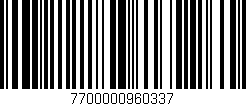 Código de barras (EAN, GTIN, SKU, ISBN): '7700000960337'