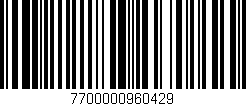 Código de barras (EAN, GTIN, SKU, ISBN): '7700000960429'