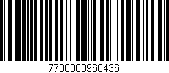 Código de barras (EAN, GTIN, SKU, ISBN): '7700000960436'