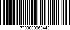 Código de barras (EAN, GTIN, SKU, ISBN): '7700000960443'