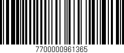 Código de barras (EAN, GTIN, SKU, ISBN): '7700000961365'