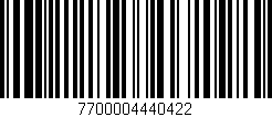 Código de barras (EAN, GTIN, SKU, ISBN): '7700004440422'