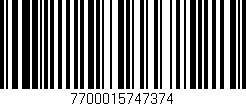 Código de barras (EAN, GTIN, SKU, ISBN): '7700015747374'