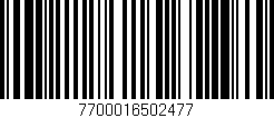Código de barras (EAN, GTIN, SKU, ISBN): '7700016502477'