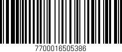 Código de barras (EAN, GTIN, SKU, ISBN): '7700016505386'