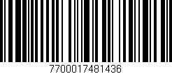 Código de barras (EAN, GTIN, SKU, ISBN): '7700017481436'