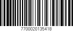 Código de barras (EAN, GTIN, SKU, ISBN): '7700020135418'