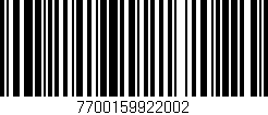 Código de barras (EAN, GTIN, SKU, ISBN): '7700159922002'