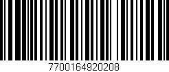 Código de barras (EAN, GTIN, SKU, ISBN): '7700164920208'