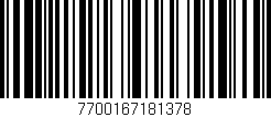 Código de barras (EAN, GTIN, SKU, ISBN): '7700167181378'