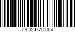 Código de barras (EAN, GTIN, SKU, ISBN): '7700307700384'