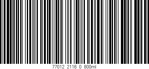 Código de barras (EAN, GTIN, SKU, ISBN): '77012_2116_0_800ml'