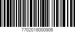 Código de barras (EAN, GTIN, SKU, ISBN): '7702018000906'