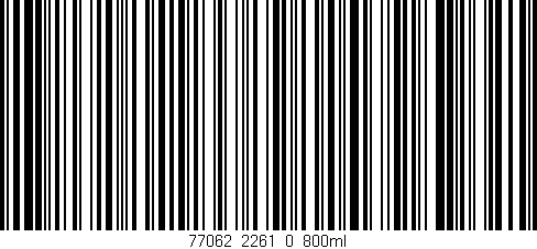 Código de barras (EAN, GTIN, SKU, ISBN): '77062_2261_0_800ml'