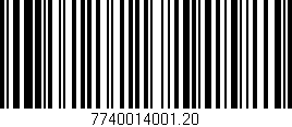 Código de barras (EAN, GTIN, SKU, ISBN): '7740014001.20'