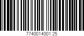 Código de barras (EAN, GTIN, SKU, ISBN): '7740014001.25'