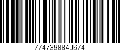 Código de barras (EAN, GTIN, SKU, ISBN): '7747398840674'