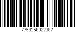 Código de barras (EAN, GTIN, SKU, ISBN): '7758258022987'