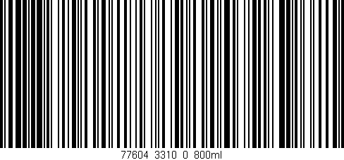 Código de barras (EAN, GTIN, SKU, ISBN): '77604_3310_0_800ml'