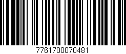 Código de barras (EAN, GTIN, SKU, ISBN): '7761700070481'