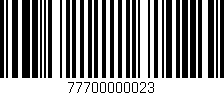 Código de barras (EAN, GTIN, SKU, ISBN): '77700000023'