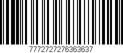 Código de barras (EAN, GTIN, SKU, ISBN): '7772727276363637'
