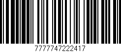 Código de barras (EAN, GTIN, SKU, ISBN): '7777747222417'