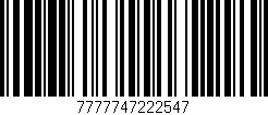 Código de barras (EAN, GTIN, SKU, ISBN): '7777747222547'