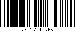 Código de barras (EAN, GTIN, SKU, ISBN): '7777771000265'