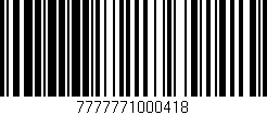 Código de barras (EAN, GTIN, SKU, ISBN): '7777771000418'