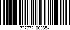 Código de barras (EAN, GTIN, SKU, ISBN): '7777771000654'